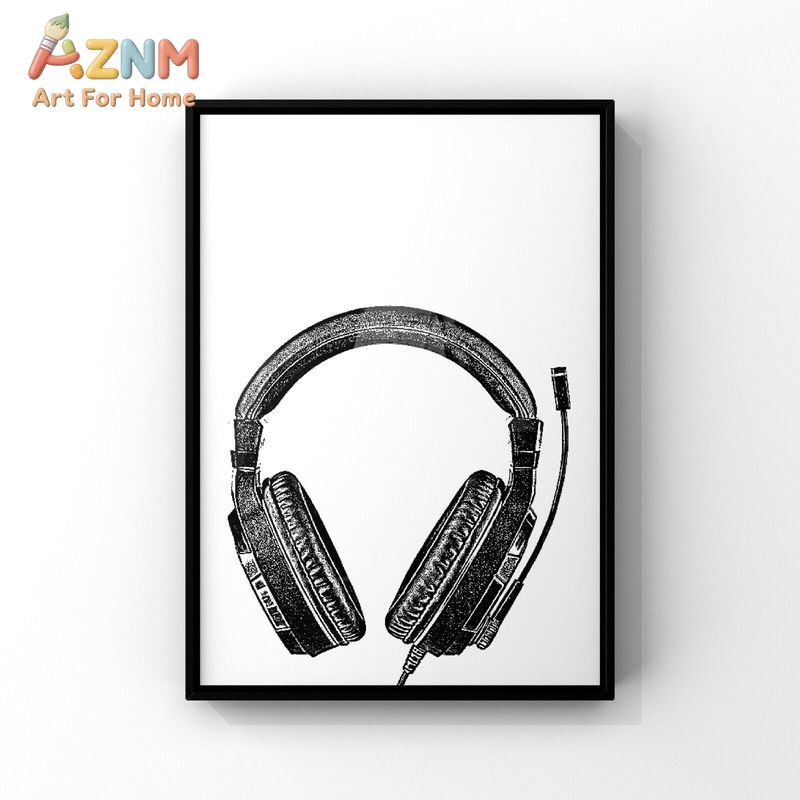 AZNM Black White Gaming Canvas - Gaming Accessories For Room recension och pris