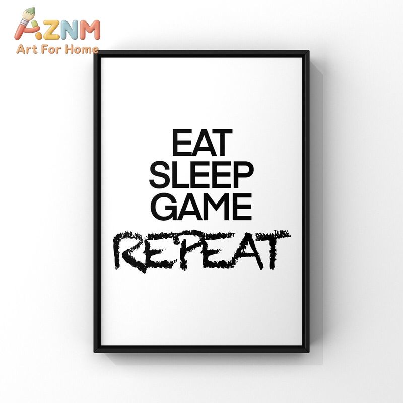 AZNM Black White Gaming Canvas - Gaming Accessories For Room recension och pris